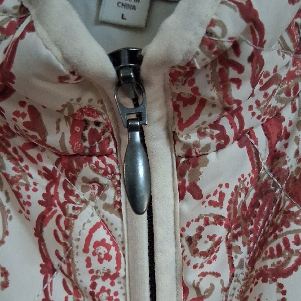 Coldwater Creek Red and Cream Vest - Picture 6 of 8